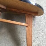 Modernist free-form tripod coffee table 2 trays - 1950