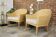 Pair of armchairs in teak and rattan