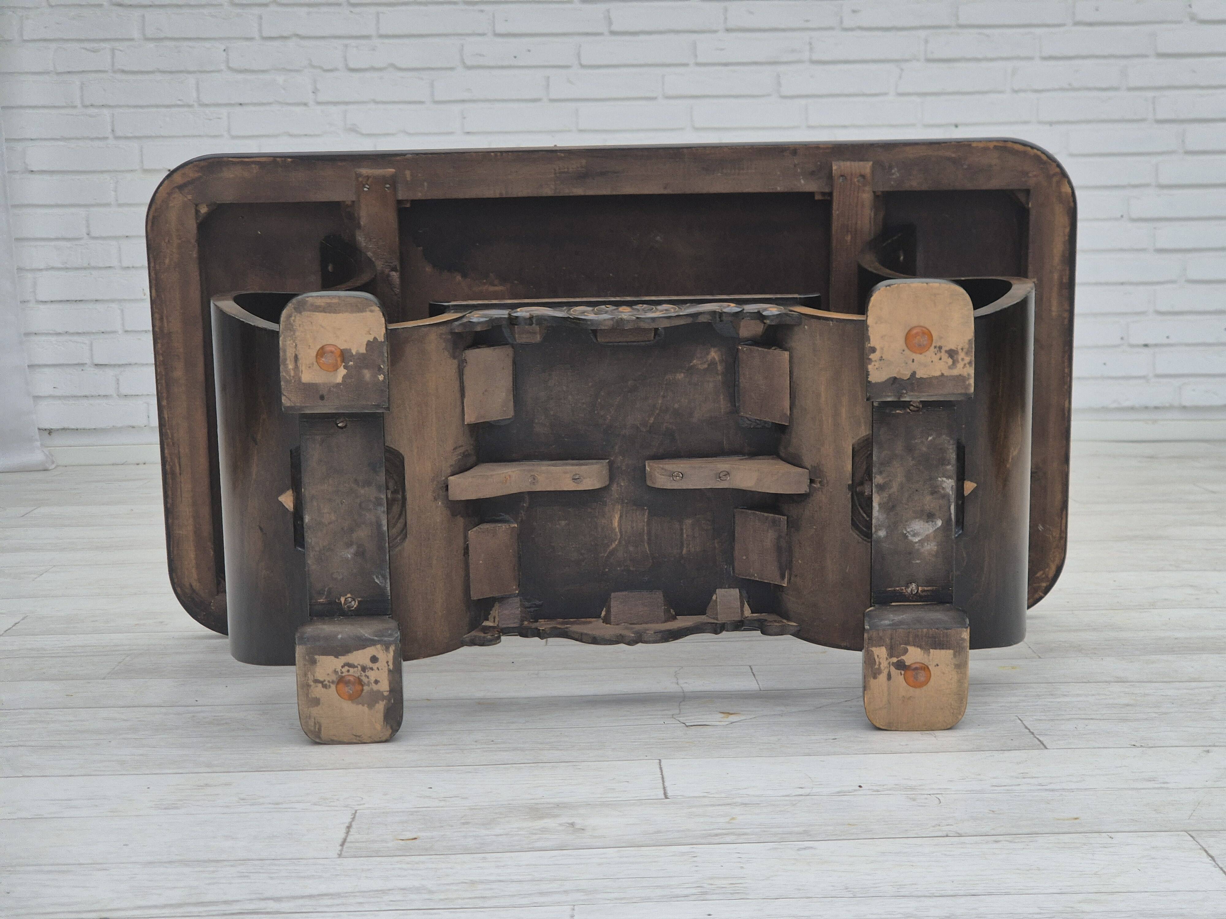 1950s, Danish artdeco coffee table with shelf, ash wood.