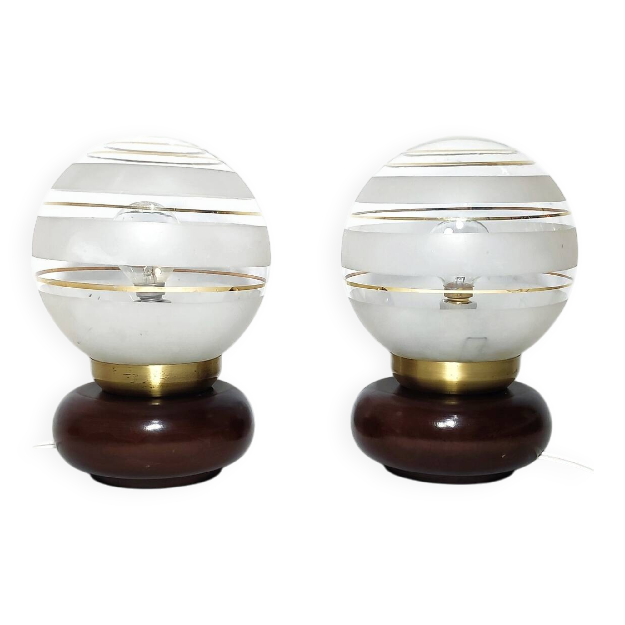 Par de lámparas de mesa. España, 1970s.