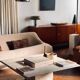 Vintage 1980s Italian travertine coffee table from Florence.
