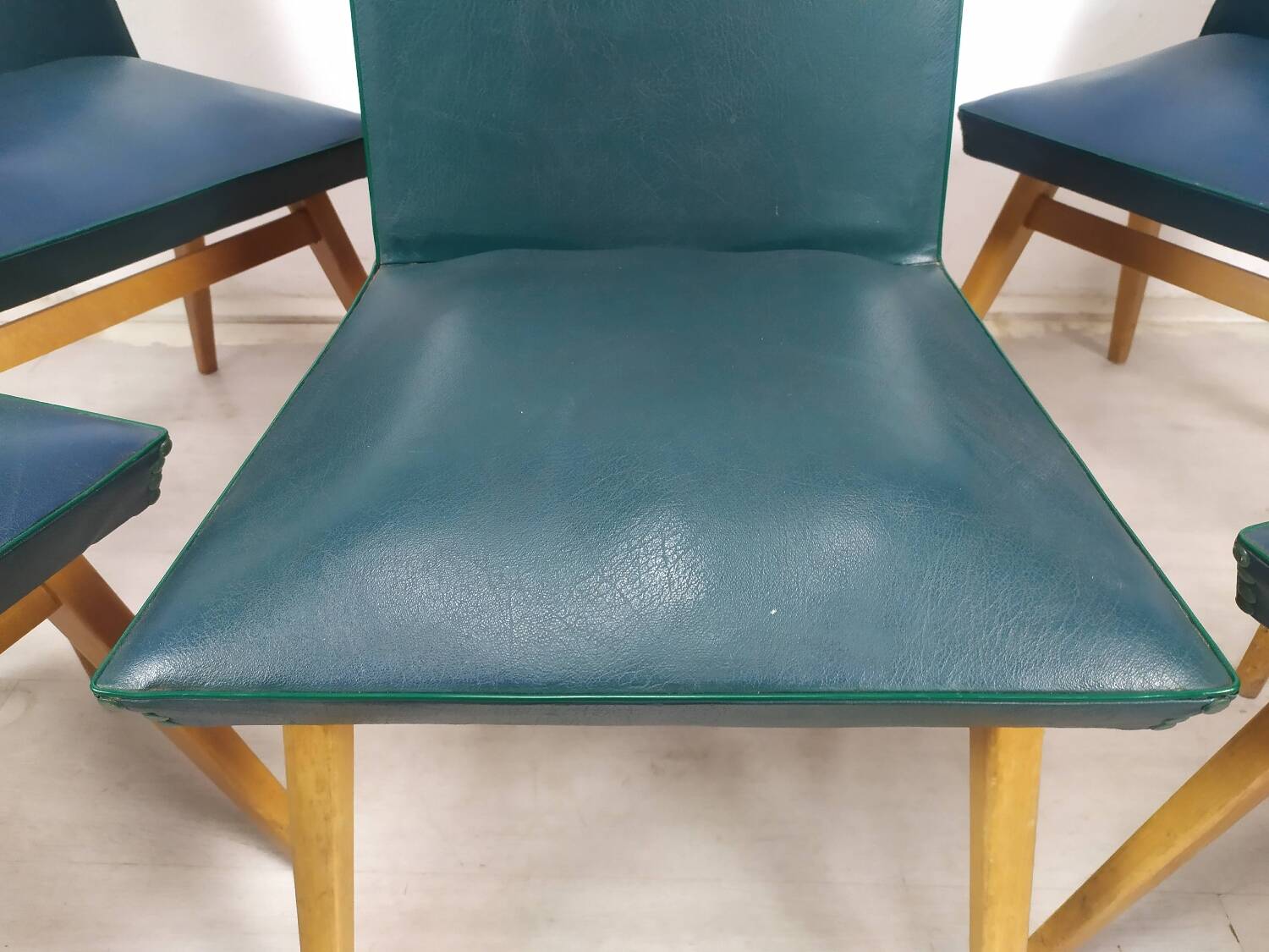 Vintage blue green chairs