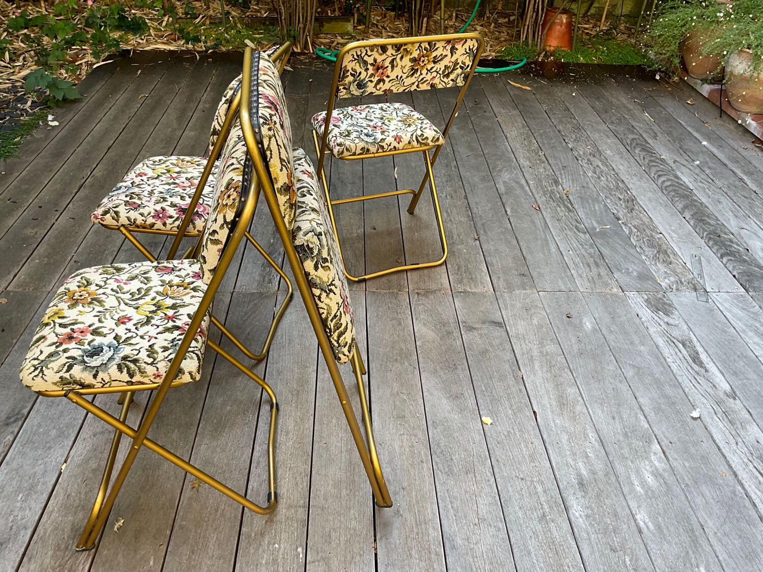4 Vintage Lafuma Chantazur folding chairs