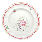 Plat fleuri décor réverbère vieux Strasbourg en faïence signé KG Lunéville