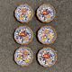 Set of 6 Gien earthenware dessert plates with peony decor