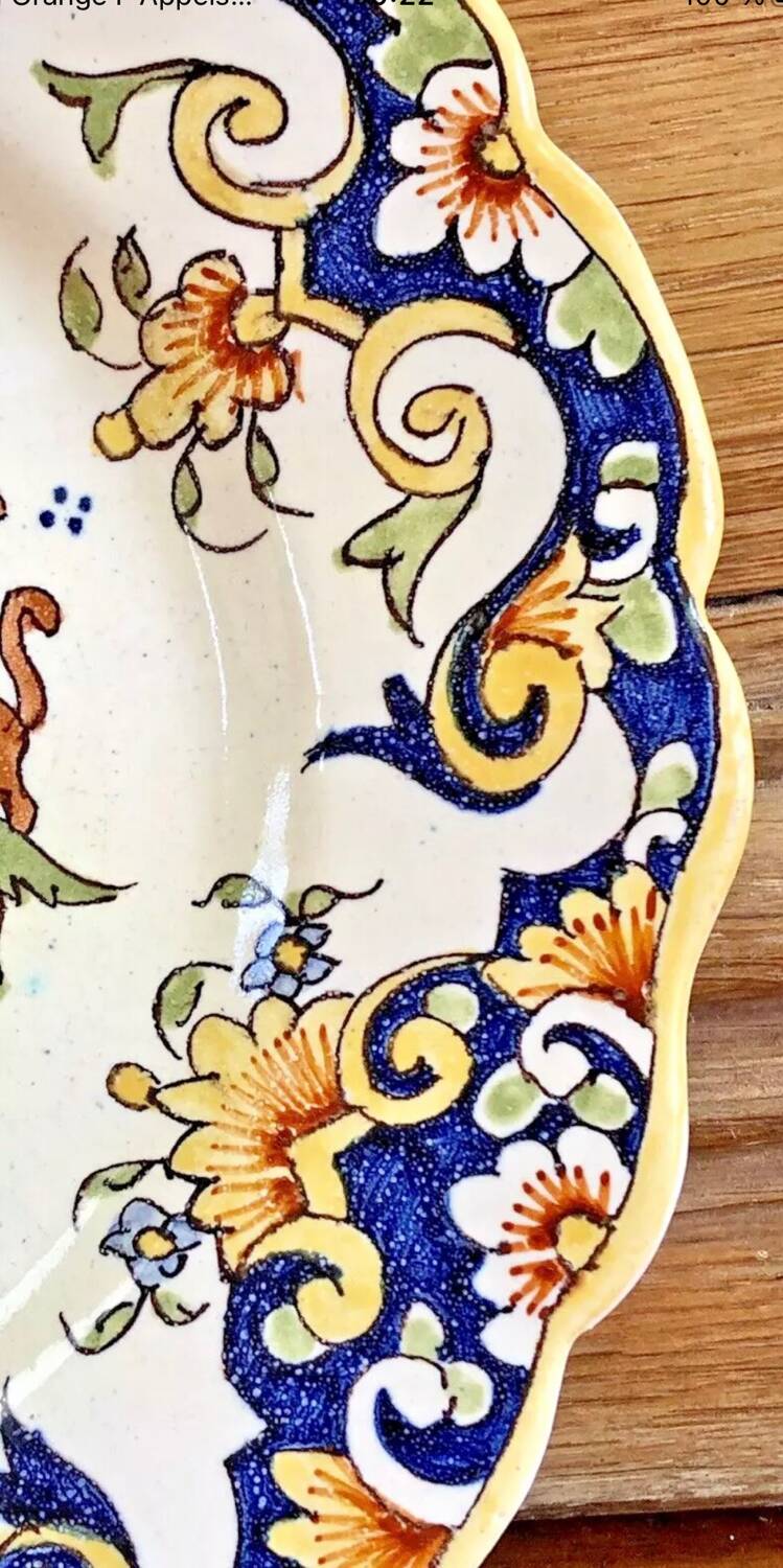 6 old dessert plates Desvres Fourmaintraux Rouen model Dinan 2