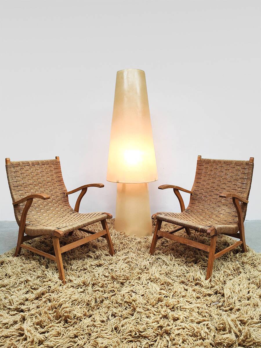 Vintage Dutch design rope chairs Vroom & Dreesman 1960