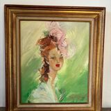 Portrait de femme signé