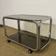 Metal and smoked glass rolling trolley / Bar cart from the 70s