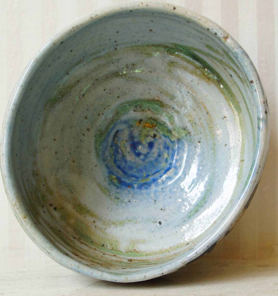 Brutalist glazed chamotte stoneware bowl