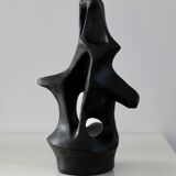 Free-form ceramic, painted black, 1969