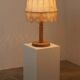 Lampe de table en bois et textile de Suède