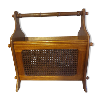 Vintage cane magazine rack