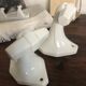 Set of 3 porcelain hooks, bathroom, art deco