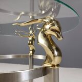Table d'appoint vintage en laiton en forme de bouquetin ou d'antilope, années 1970