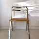 Set of 4 folding chairs with cane and chrome, Cidue by Gorgio Cattelan, 70s.