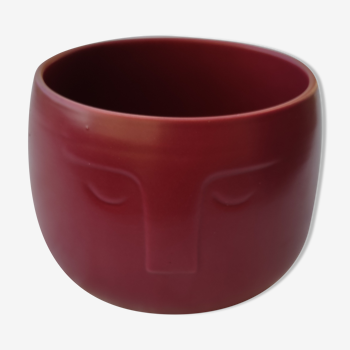 Pot en ceramique design couleur rouge