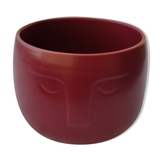 Pot en ceramique design couleur rouge