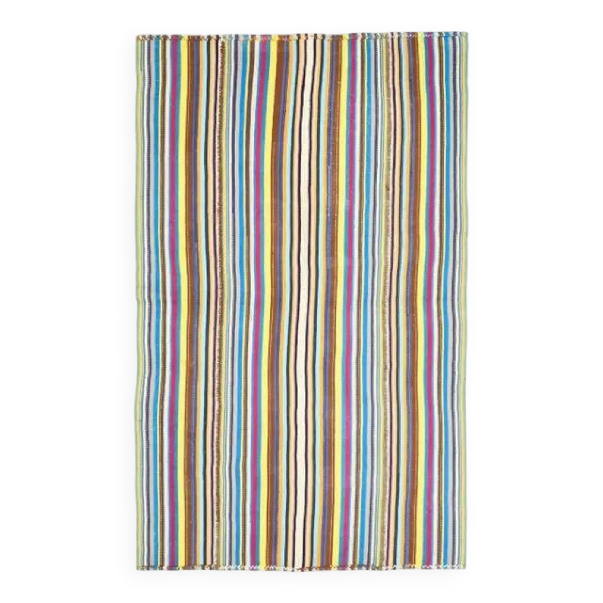 1970s Vintage Turkish Oushak Handmade Wool Cotton Blue Area Rug 157x259