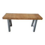 Oak and steel bench