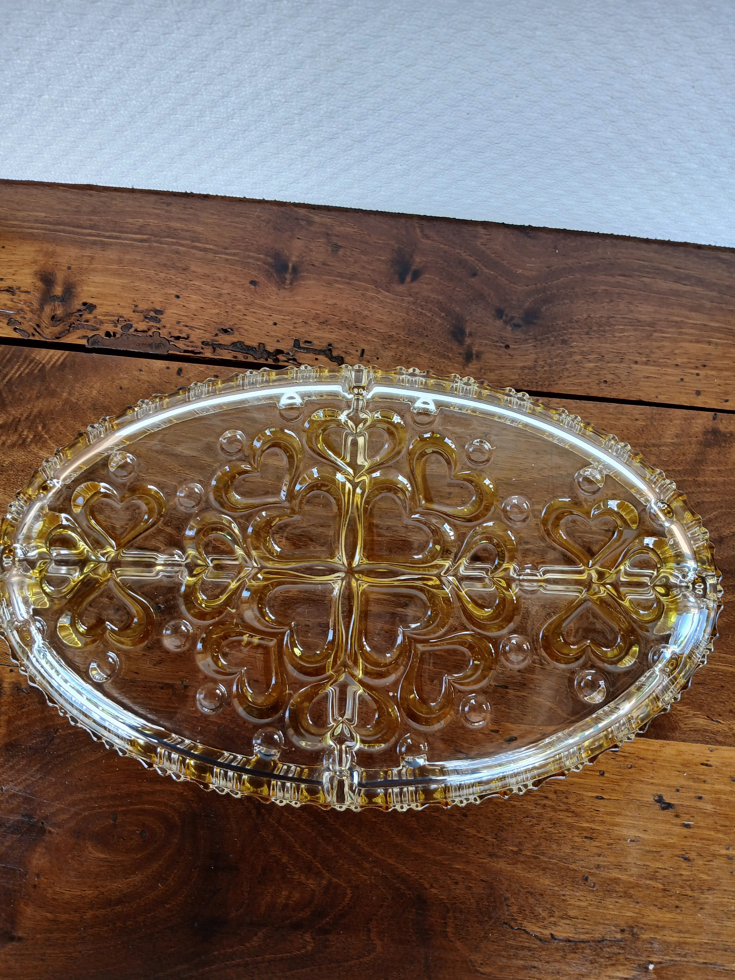 Vintage aperitif plate in glass from West Germany.