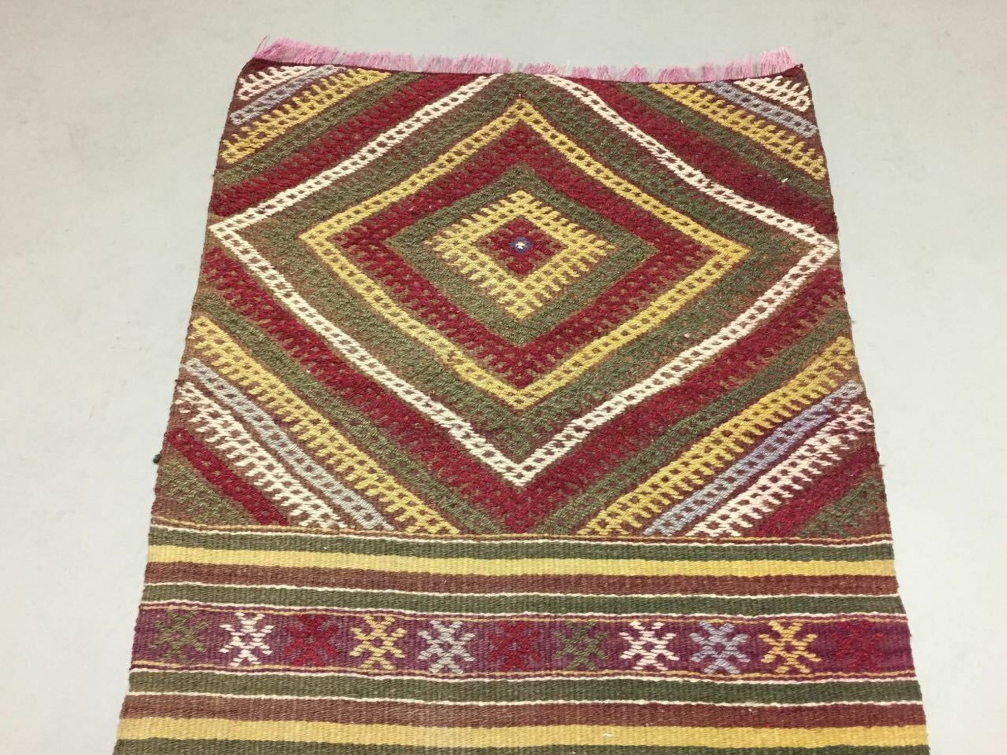 Turkish kilim runner 210x58 cm