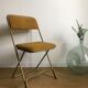 Vintage folding chair lafuma chantazur with striped golden fabric