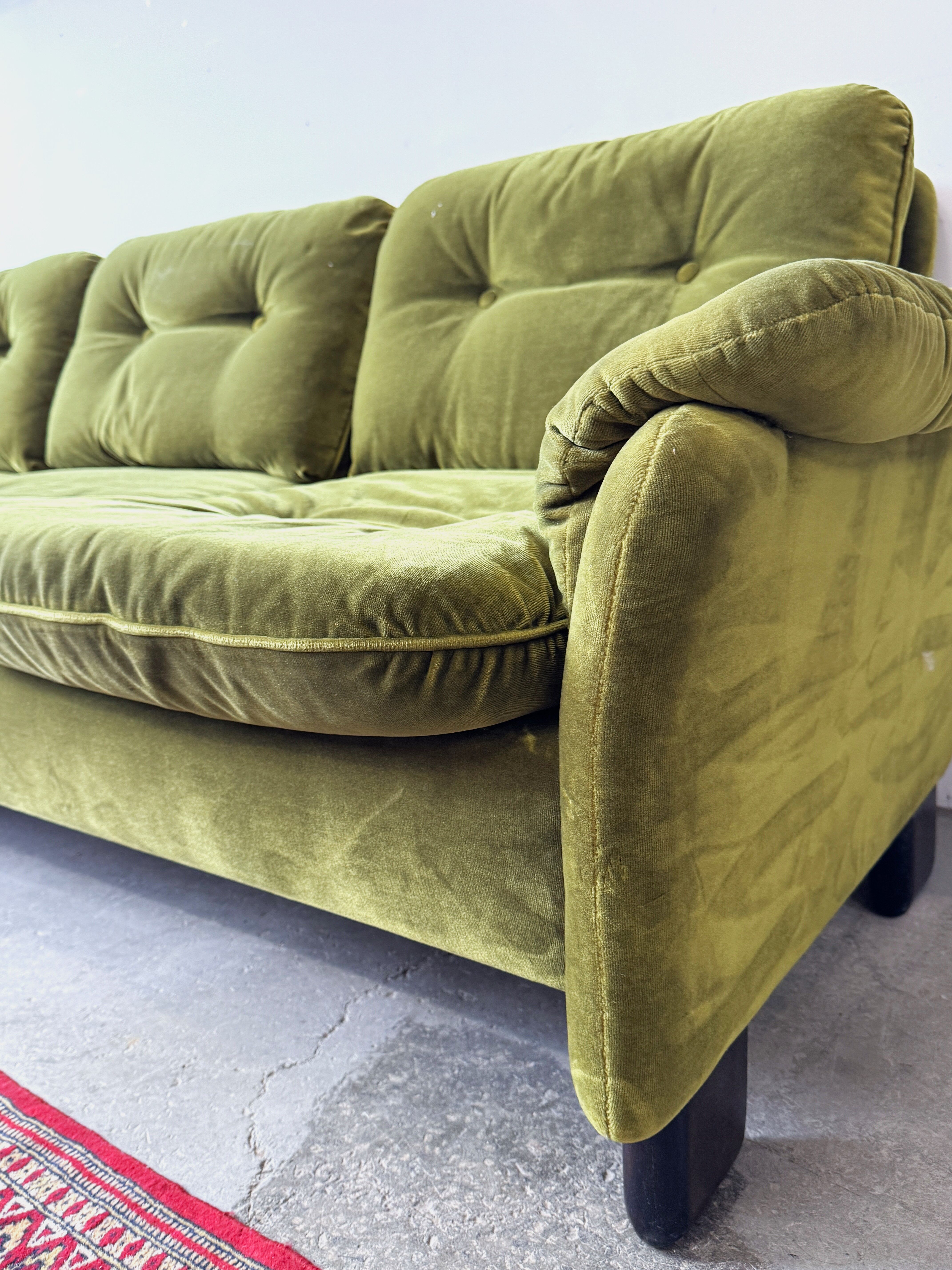 Velvet Sofa, Denmark, 1960s, Mid-C, Vintage