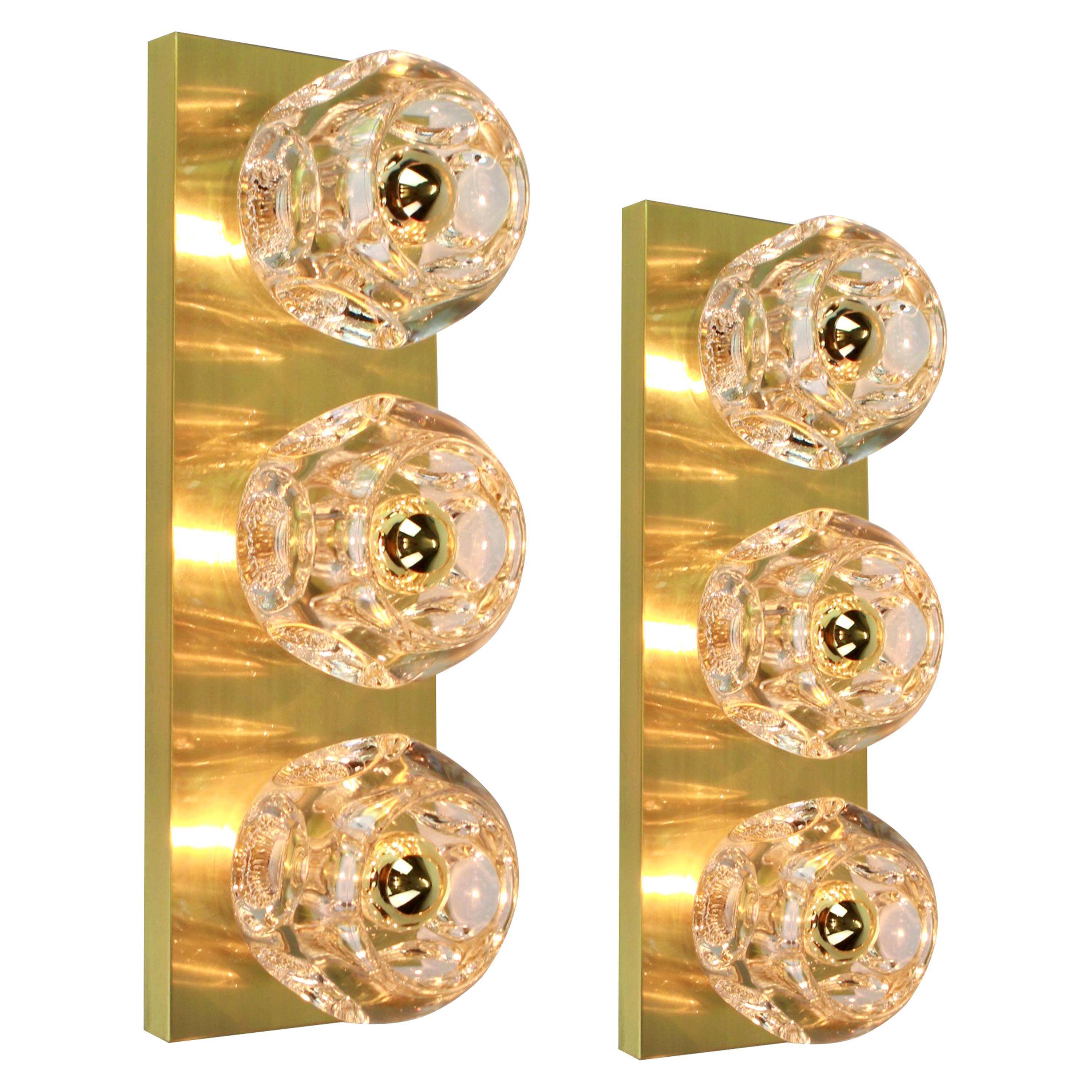 Pair of wall sconces in crystal designed by Sciolari for Peill & Putzler.