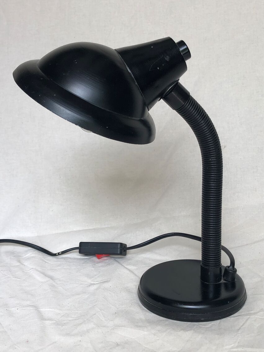 Lampe de bureau vintage noire, Made in France | Selency