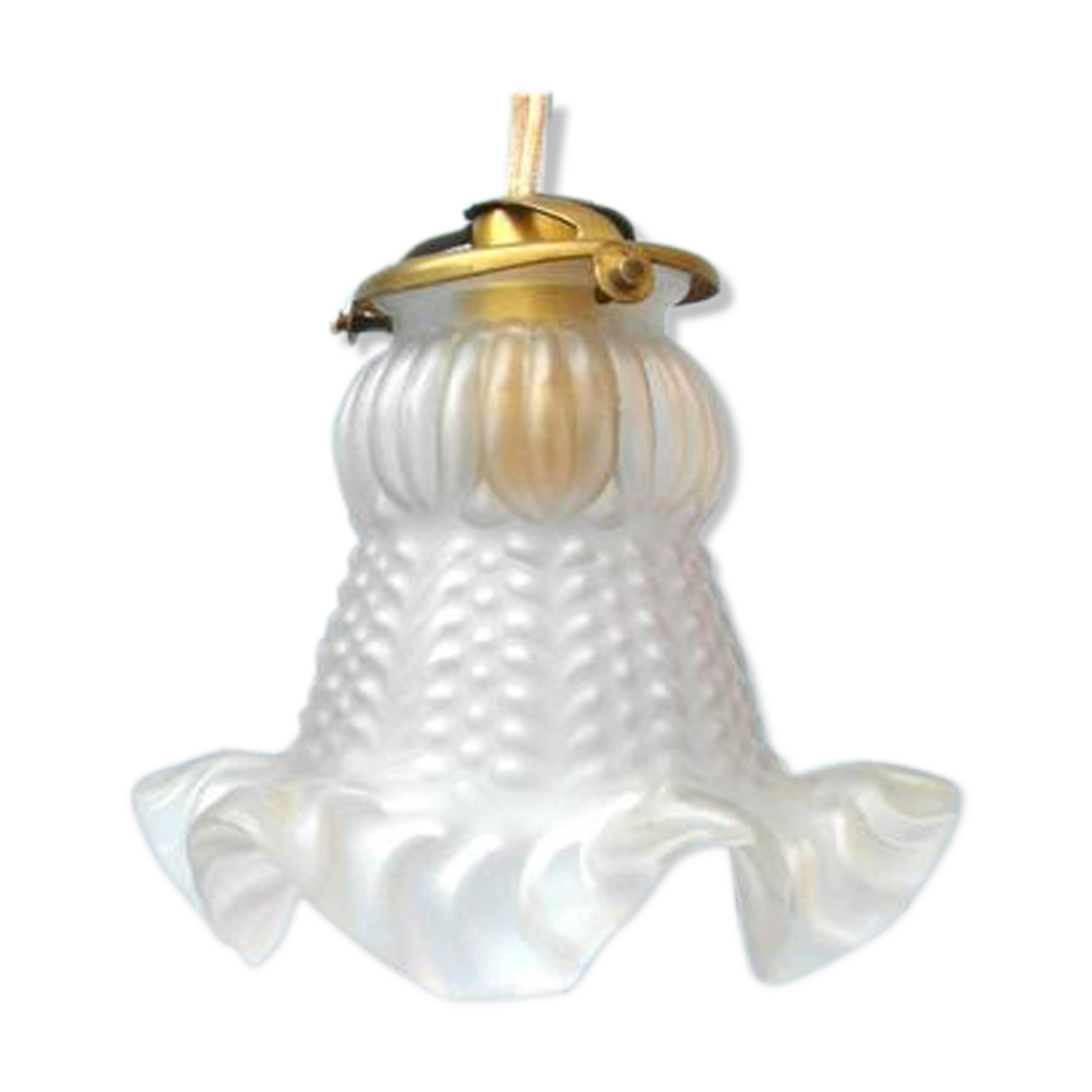 Art deco hanging in white opaque glass