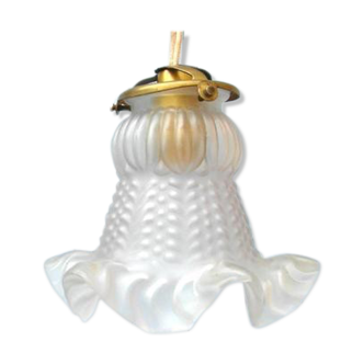 Art deco hanging in white opaque glass