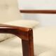 Vintage dark wood beige bouclé armchair by Z.Baczyk 1965