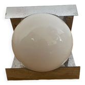 Table lamp, wall lamp metal & white opaline