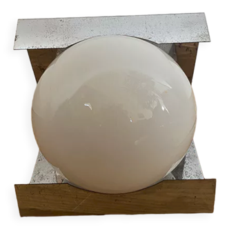 Table lamp, wall lamp metal & white opaline