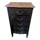 Chiffonier en bois peint coloris noir et gris France 1950 avec 5 tiroirs