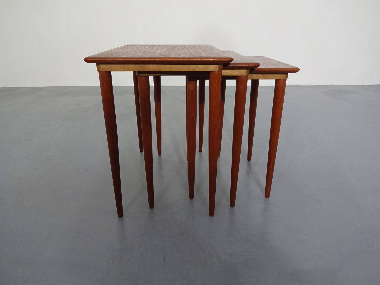 Danish Teak Nesting Tables, 1960s, Set of 3