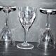Set of 3 crystal carved wine glasses from saint-louis model vic 1930 14.5cm