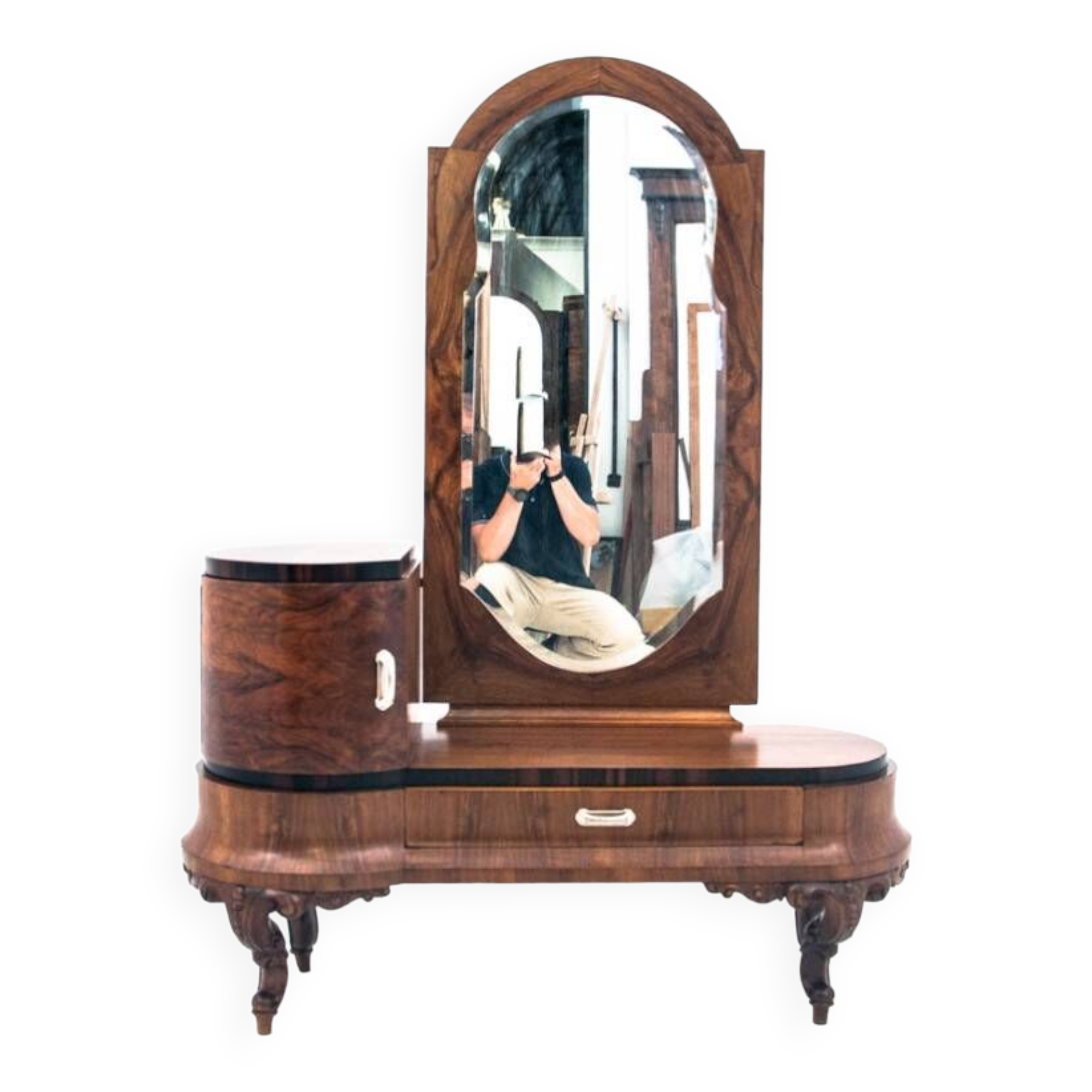 Coiffeuse - Miroir tremo Art Déco, Italie, années 1920. Après rénovation.