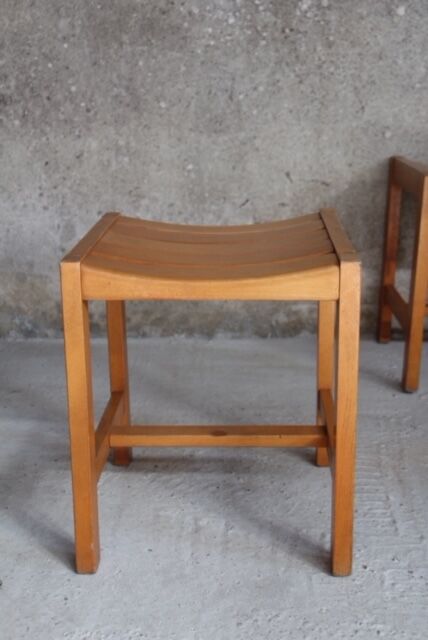 Suite of 4 stools design Sornay beech solid 1960