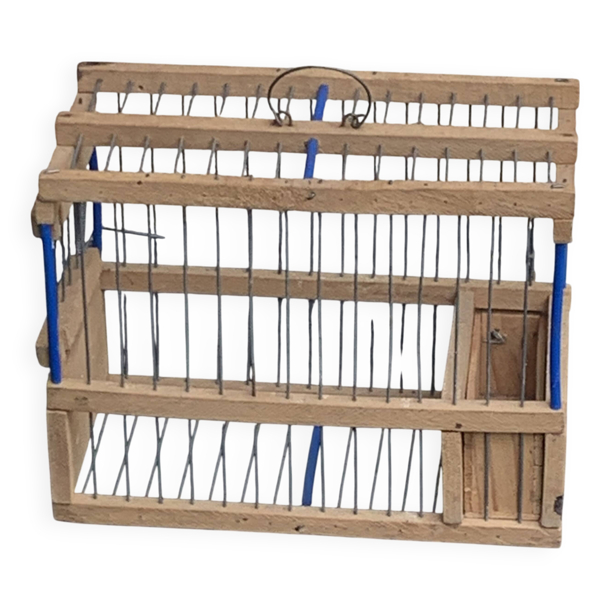 Vintage bird cage, metal and wood, collector's item
