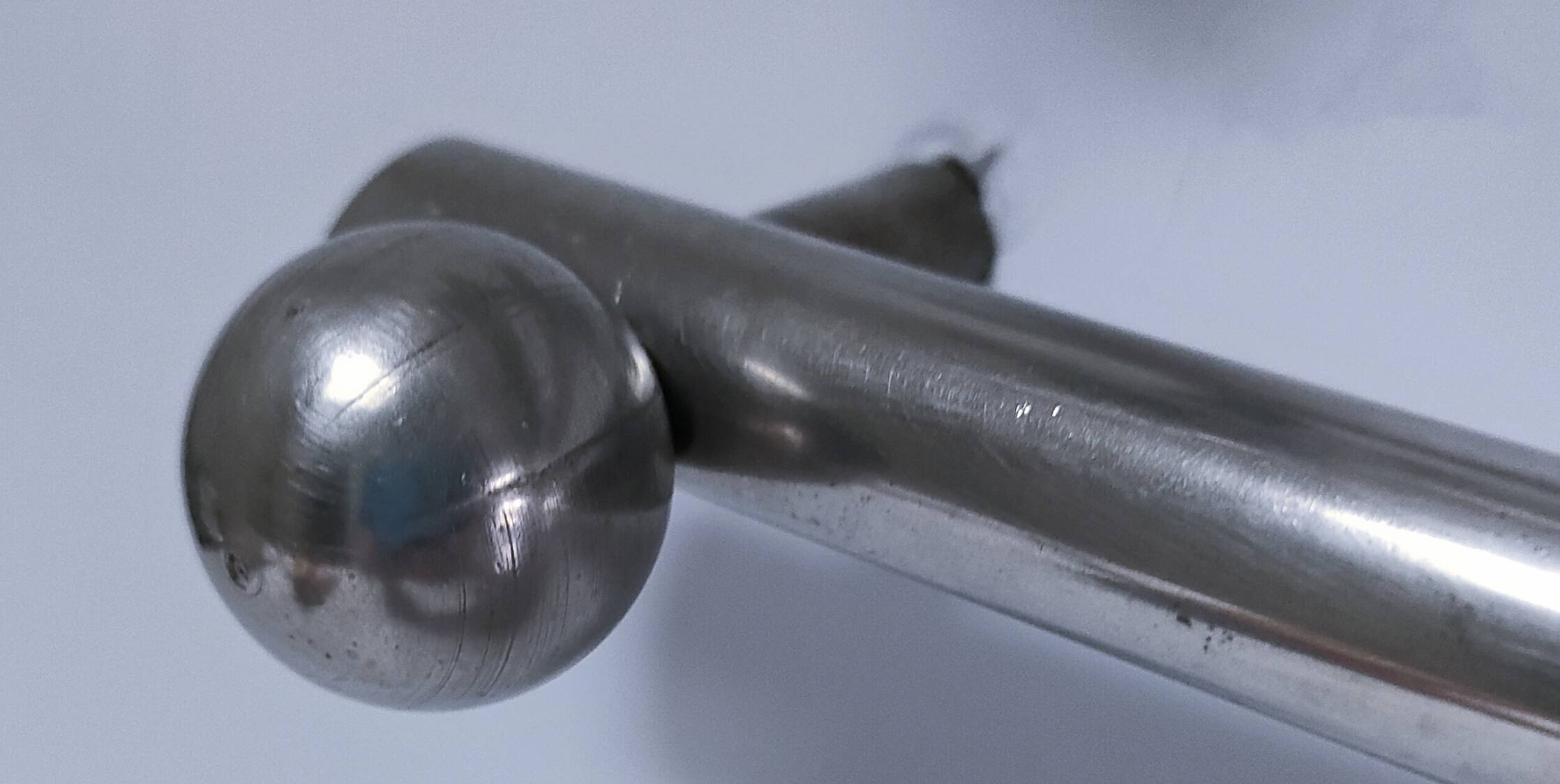 three art deco bronze handles silver tone cover