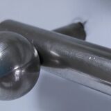 three art deco bronze handles silver tone cover