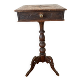 Old tripod side table with drawer