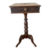 Ancienne Table d’appoint tripode avec tiroir