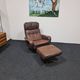 Danish Madsen & Schubell vintage swivel lounge armchair and ottoman