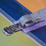 large abstract color photo "windsurfer sails" Vancouver 1985