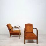 Paire de fauteuils incurvée Art Déco