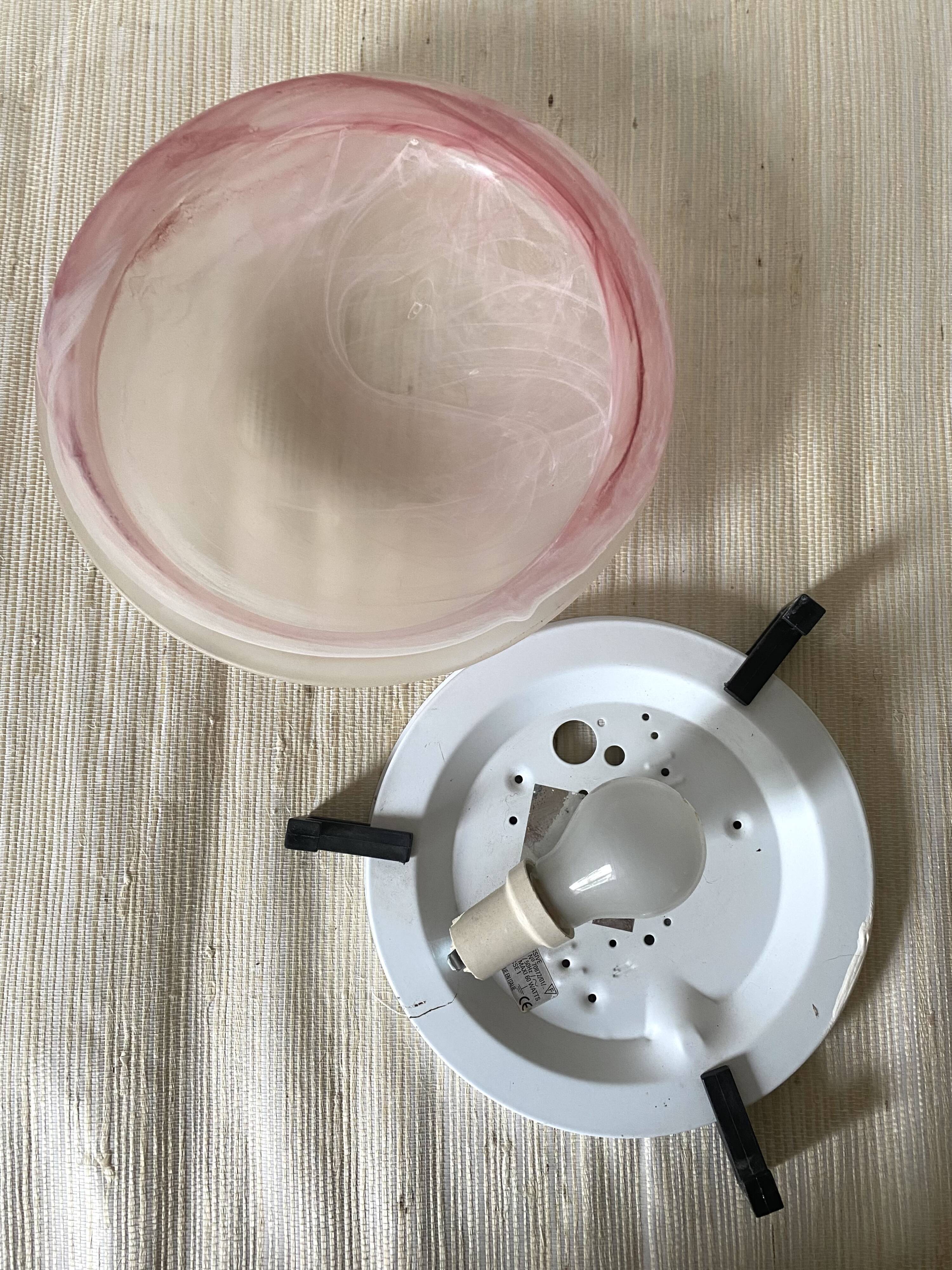 Vintage glass ceiling lamp 80s