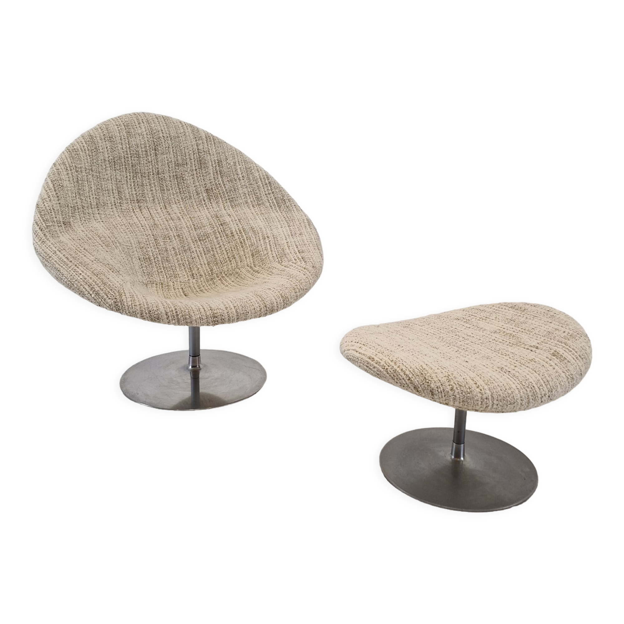 Big Globe Armchair with Ottoman by Pierre Paulin for Artifort, 1970s